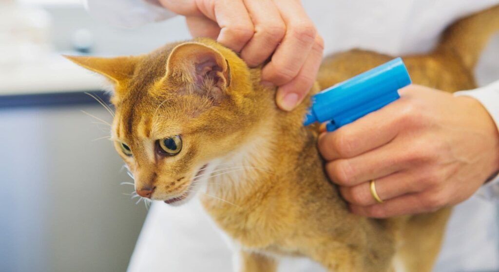 aplicação_de_um_microchip_em_gato